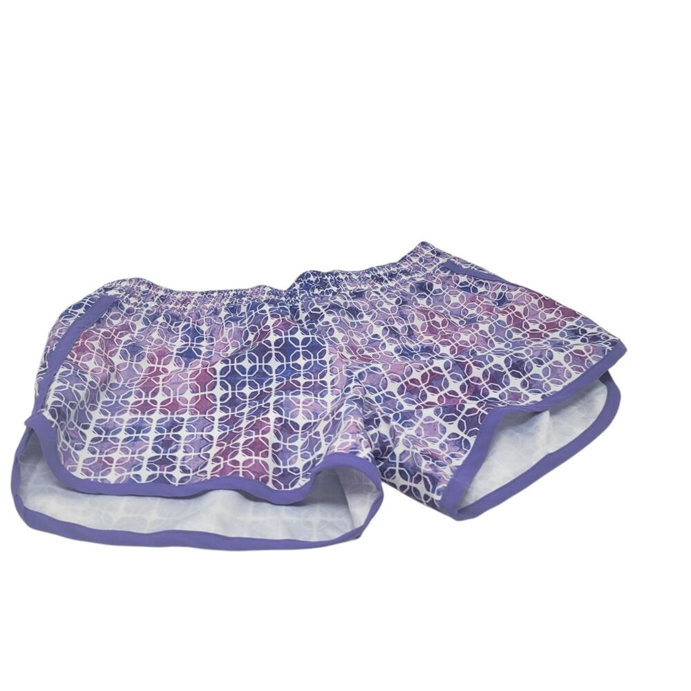 LL Bean Girls Size 12 Swim Shorts Pink Purple Geometric UPF 50 NWT
